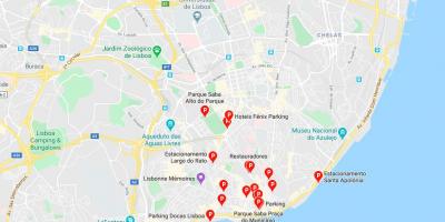 Mapa Lizbony, parking 