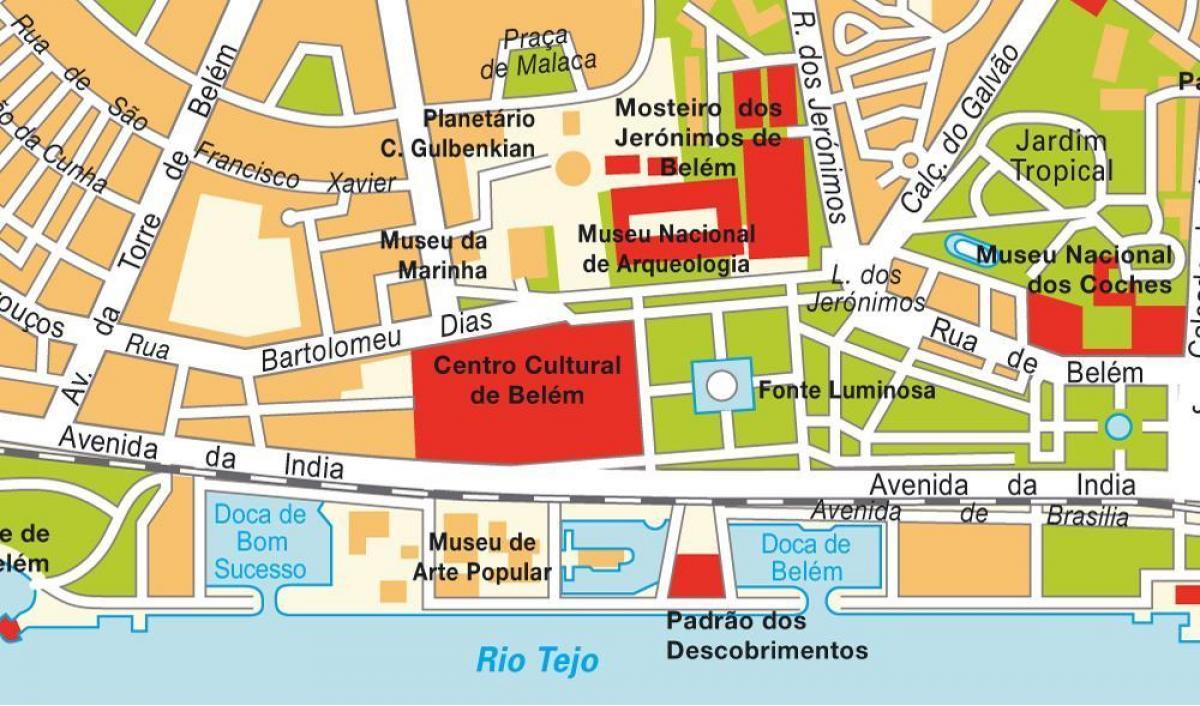 mapa Belém w Lizbonie