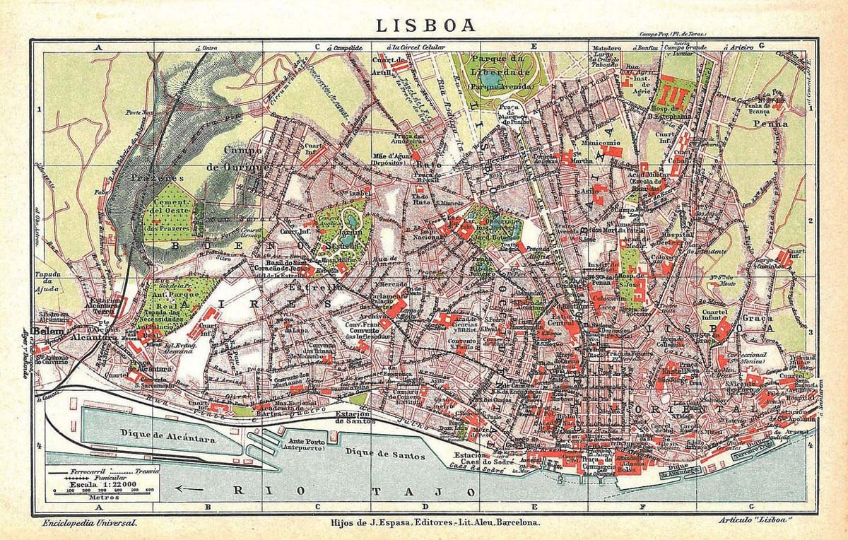 mapa Lizbona Stare miasto