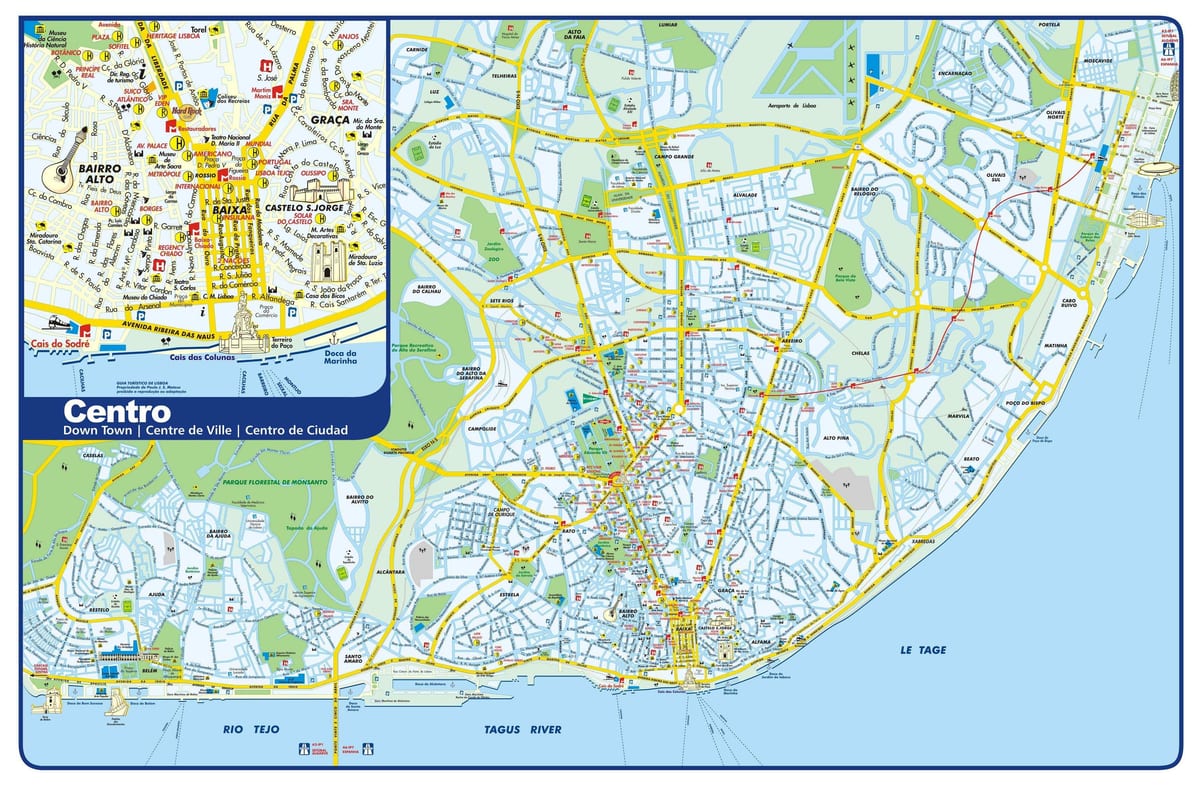 Lizbona zabytki mapa