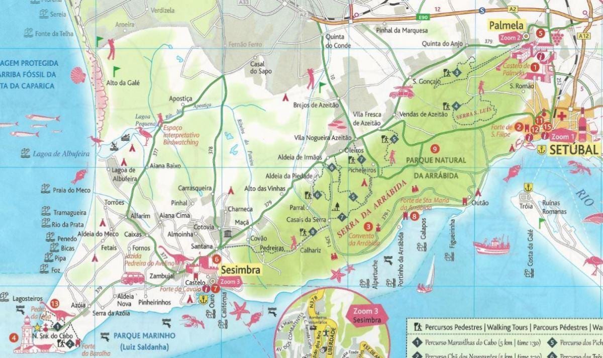 mapa Lizbona wybrzeżu