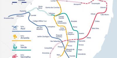 Lizbona dworce kolejowe mapie