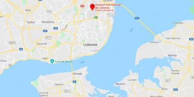 Lizbona lokalizacja lotniska na mapie