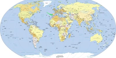 Lizbona, Portugalia mapa świata