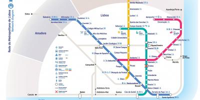Mapa metra w Lizbonie