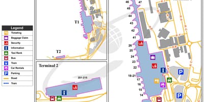 Mapa lotniska Lizbona 