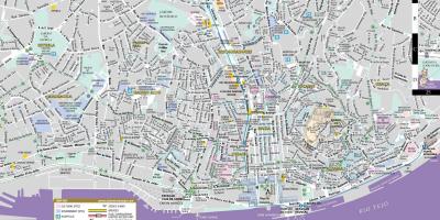 Centrum miasta Lizbona mapa
